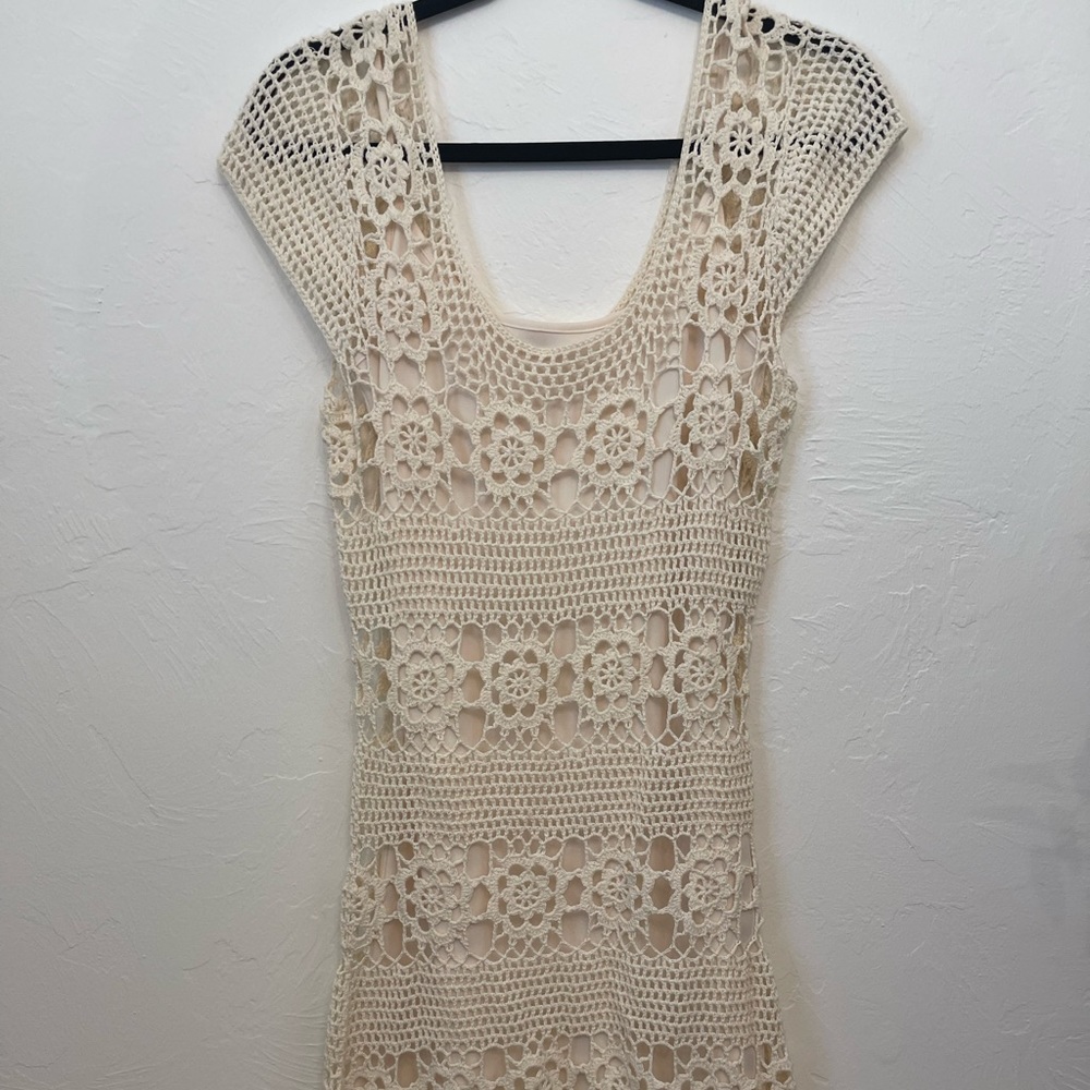 Gianni Bini crocheted cream dress sz XS